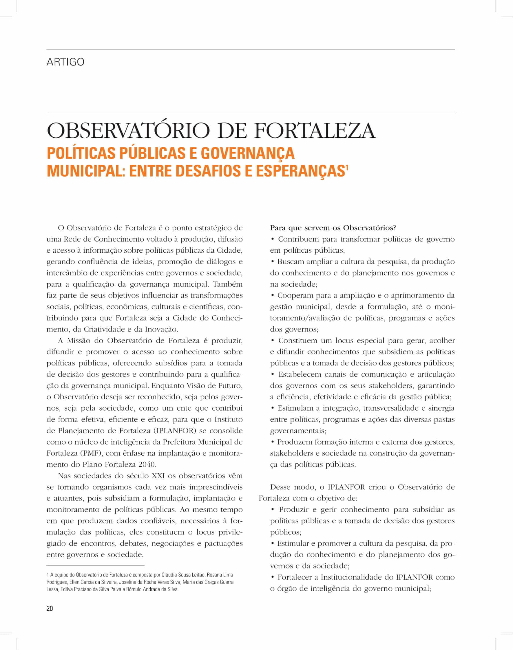 Capa do Artigo