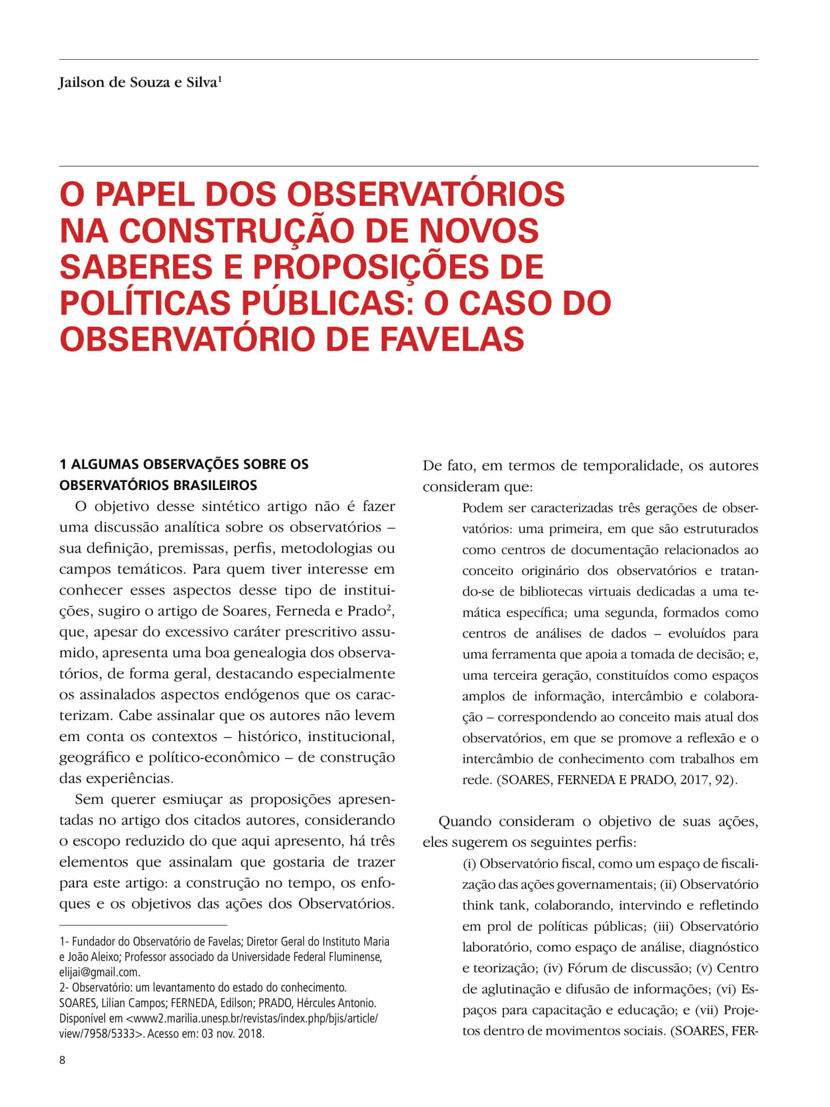 Capa do Artigo