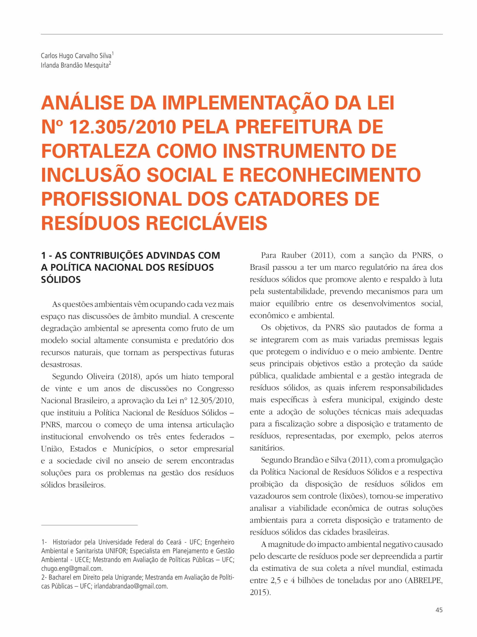 Capa do Artigo