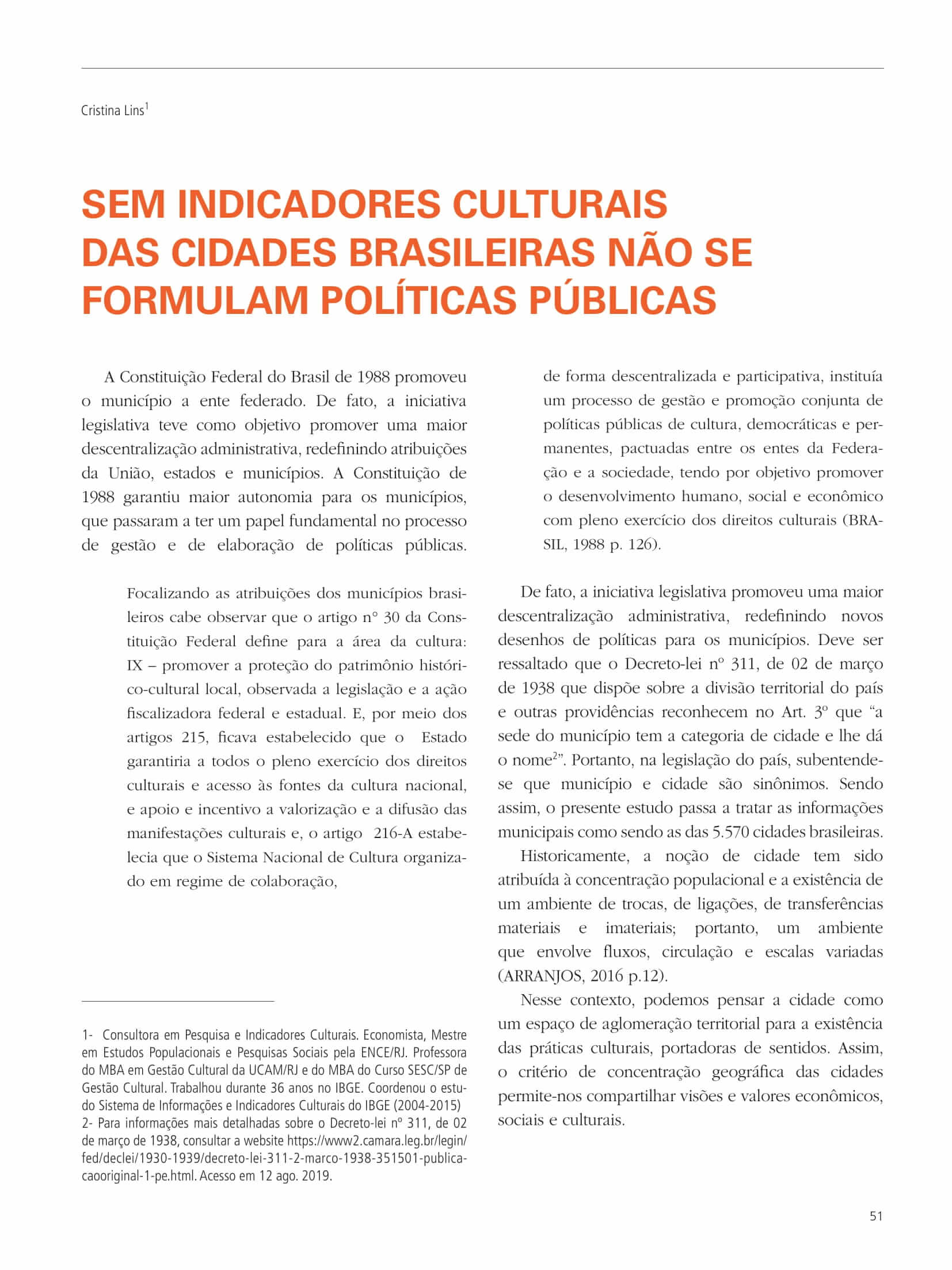 Capa do Artigo